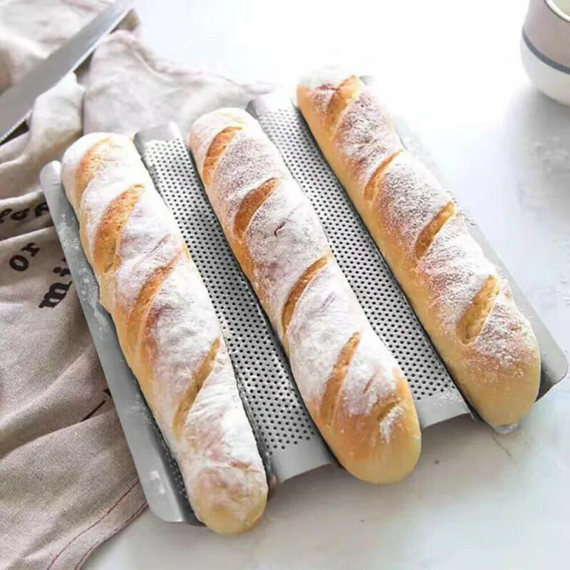 Baguette Pan French Bread Baking Mold with Wave Grooves 2
